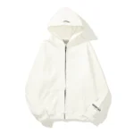 Essentials White Full Zip Hoodie