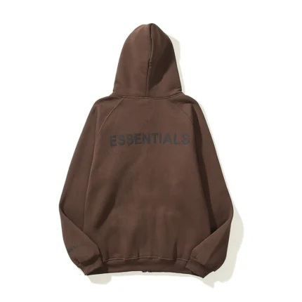 Essentials Brown Full Zip Hoodie