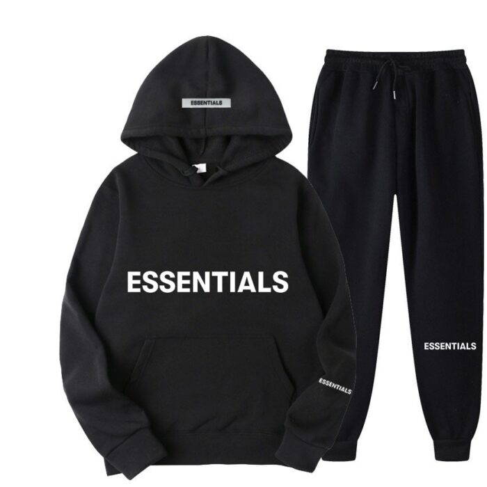 Essential Spring Black Tracksuit Hooded Sweatshirt