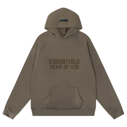 Essentials Flocked FOG Deep Coffee Hoodie