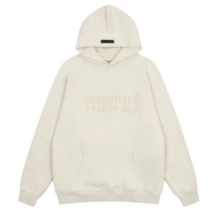 Essentials Flocked FOG White Hoodie