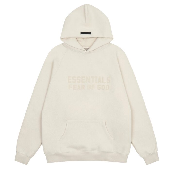 Essentials Flocked FOG White Hoodie