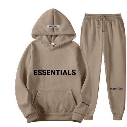 Essentials Hoodie and Sweatpants Set - Beige Tracksuit