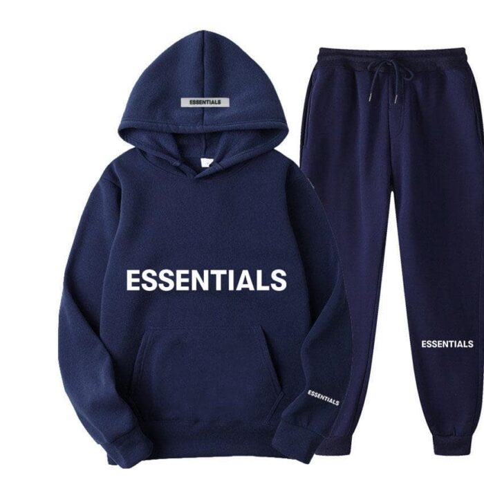 Essentials Hoodie and Sweatpants Set - Navy Blue Tracksuit