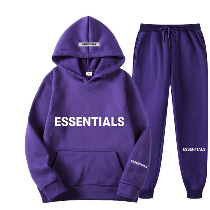 Essentials Hoodie and Sweatpants Set - Purple Tracksuit