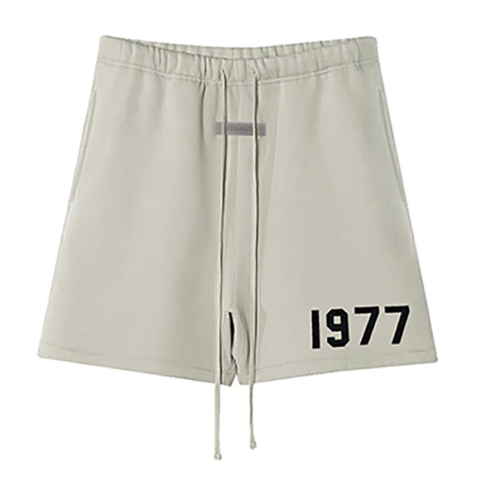 Fear of God Essentials 1977 Logo Beige Shorts