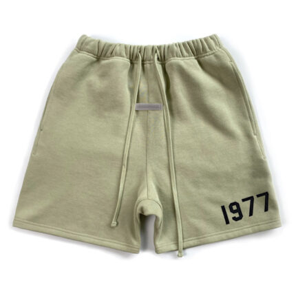 Fear of God Essentials 1977 Logo Green Shorts